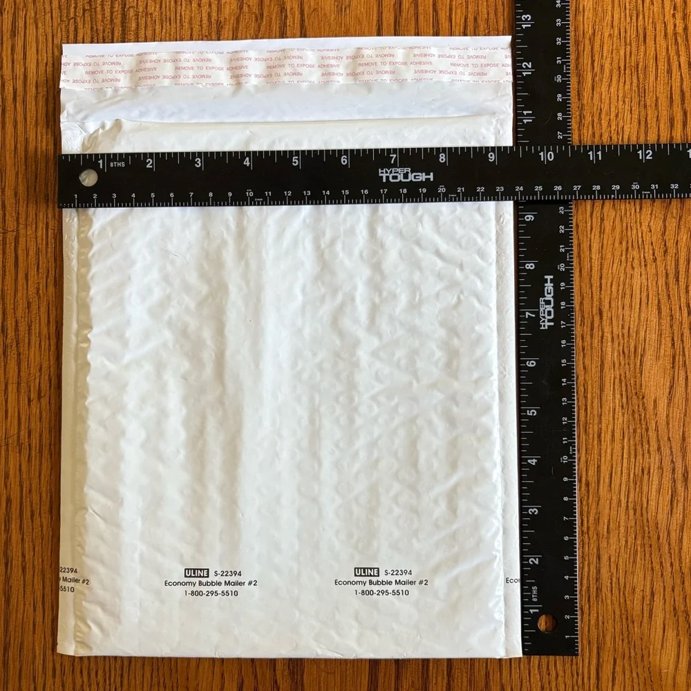 Set of 25 ULINE Economy Bubble Mailers#2 (8-1/2”WX12”L) Self-seal adhesive strip